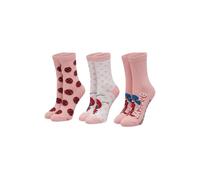 ONOMATO! Miraculous Ladybug Mädchen Socken 3er Pack, Kinder Baumwollsocken mit Marinette Motiven, Elastische Kindersocken für Mädchen in Rot & Schwarz, Offizielles Lizenzprodukt