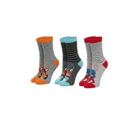 ONOMATO! Miraculous Ladybug Socken für Mädchen, 3er Pack Kinder Baumwollsocken mit Rena Rouge & BunnyX Motiven, Atmungsaktive Kindersocken Mehrfarbig, Offizielles Lizenzprodukt für Fans