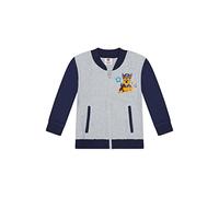 ONOMATO! Paw Patrol Chase College Jacke für Jungen, Kinder Übergangsjacke Blau Grau, Baumwolle Sweatjacke mit Reißverschluss, Offizielles Lizenzprodukt, Größe 122-128