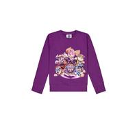 ONOMATO! Paw Patrol Kinder Sweatshirt für Mädchen mit Chase, Skye, Zuma & Rubble, 100% Baumwolle Pullover, Offizieller Lizenzartikel, Bequemer Kinderpulli für Herbst & Winter, Lila, Größe 122-128