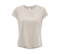 Trainingsshirt ONLY PLAY "ONPAUBREE SS LOOSE TRAIN TEE - NOOS", Damen, Gr. M, pumice stone, Jersey, Obermaterial: 88% Polyester, 12% Elasthan, unifarben, relaxed fit normal, Rundhals, Shirts (85871033