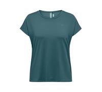 Funktionsshirt ONLY PLAY "ONPAUBREE SS LOOSE TRAIN TEE CURVY NOOS", Damen, Gr. 40/42, mediterranea, Jersey, Obermaterial: 88% Polyester, 12% Elasthan, unifarben, relaxed fit normal, Rundhals, Shirts F