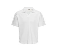 Only & Sons Boxy Fit Poloshirt aus Baumwoll-Mix Modell 'CASPIAN AIRLEX' in Weiss, Größe XXL