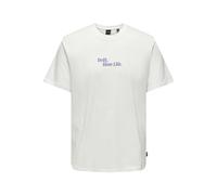 Only & Sons Regular Fit T-Shirt aus reiner Baumwolle Modell 'KYE' in Weiss, Größe S