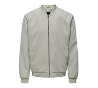 Bomberjacke ONLY & SONS "ONSLUCAS FAKE SUEDE BOMBER OTW", Herren, Gr. M, blau (vapor blau), Web, Obermaterial: 100% Polyester, unifarben, regular fit normal, Rippbündchen, Jacken Bomberjacke, Polyeste