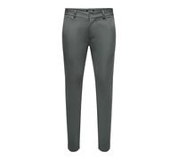 Only & Sons Slim Fit Chino aus Viskose-Mix Modell 'MARK' in Mittelgrau, Größe 29/32
