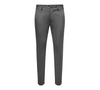 Only & Sons Slim Fit Chino aus Viskose-Mix Modell 'MARK' in Mittelgrau, Größe 33/32
