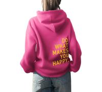 Onsoyours Damen Rückendruck Letter Print Hoodie Sweatjacke Damen Mit Kapuze Langarm Herbst Winter Sweatshirt Top Pullover Oversize Vintage Kapuzenpullover Streetwear B Lila rot 01 S