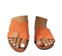 Onsoyours Damen Slide Sandalen Flache Slippers Strandschuh A Orange Braun 36 EU