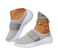 Onsoyours Damen Sommer Bequeme Sandalen Mesh Slip-on Hausschuhe Leichte Atmungsaktive Pantoletten rutschfest Gartenschuhe Sabots Mules C Grau 37 EU