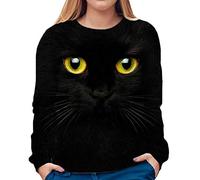 Onsoyours Damen Sweatshirt Winter Tshirt Langarm Top Cartoon 3D Druck Katzen-Muster Täglich Basic Casual Hoodies Sweatshirts Muster 3 3XL