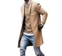 Onsoyours Herren Mantel Winter Wollmantel Lang Overcoat Schlank Windbreaker Business Jacke Freizeit