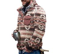 Onsoyours Herren Pullover Kunstfell Doppelseitige Wolle Jacke mit Taschen Warm Plüsch Mantel Sweatshirt Plüschjacke Pullover Kapuzenpullover Braun L