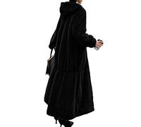 Onsoyours Mantel Damen Lange Kunstpelz Winter Warme Bademantel Parka Mit Kapuze Faux Fur Kunstfell Jacke Teddy Coat Winterjacke Steppjacke Plüsch Oberbekleidung B Schwarz 3XL