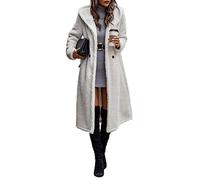 Onsoyours Plüschjacke Damen Lang Teddy Kapuzenmantel Winter Warm Kapuzenjacke Outwear Langarm Wintermantel Plüsch Mantel Mit Taschen A Beige XL