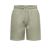 Only & Sons Regular Fit Sweatshorts aus reiner Baumwolle Modell 'TEL' in Oliv, Größe S