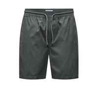 Shorts ONLY & SONS "ONSTEL LIFE 0119 SHORTS NOOS", Herren, Gr. XL, N-Gr, grün (balsam grün), Web, Obermaterial: 100% Baumwolle, unifarben, Basic, regular fit ca. Mitte Oberschenkel, Hosen Shorts (7177
