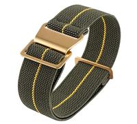 Onthelevel French Troops Fallschirmtasche für Nylon-Armband, 18 mm, 20 mm, 22 mm Uhrenarmband 20mmm Grün / Gelbgold