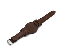 Onthelevel Leder-Manschette Uhrenarmband 18 mm 20 mm 22 mm Vintage Echtleder Uhrenarmband mit Matte für Damen und Herren 18mm coffee