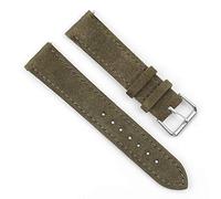 Onthelevel Uhrenarmband aus Wildleder, 18 mm, 19 mm, 20 mm, 22 mm, 24 mm, mit schwarzem Leder-Rückband, für Damen und Herren, 19mm, Nein