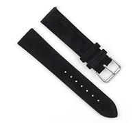 Onthelevel Uhrenarmband aus Wildleder, 18 mm, 19 mm, 20 mm, 22 mm, 24 mm, mit schwarzem Leder-Rückband, für Damen und Herren, 18mm, Nein