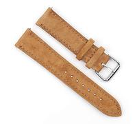 Onthelevel Uhrenarmband aus Wildleder mit schwarzer Lederrückseite, für Damen und Herren, 18 mm, 19 mm, 20 mm, 22 mm, 24 mm, mehrere Farben (18 mm, A-Tan)