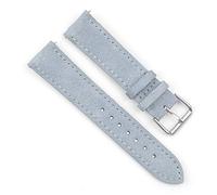 Onthelevel Uhrenarmband aus Wildleder mit schwarzer Lederrückseite, für Damen und Herren, 18 mm, 19 mm, 20 mm, 22 mm, 24 mm, mehrere Farben (20 mm, Hellblau)