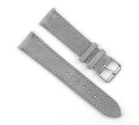 Onthelevel Wildleder-Uhrenarmband, 18 mm, 19 mm, 20 mm, 22 mm, 24 mm, Wildleder mit schwarzer Lederrückseite, Uhrenarmband für Damen und Herren (19 mm, grau)