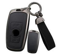 ontto Autoschlüssel Hülle Etui Passt für BMW X3 X5 X6 F30 F34 F10 F20 G20 G30 G02 G05 F15 F16 1er 3er 5er 7er Zinklegierung Leder Schutzhülle Schlüsselcover Schlüsselanhänger 3 Taste Zubehör-