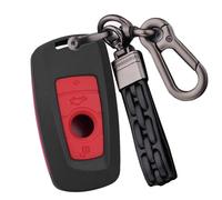 ontto Autoschlüssel Hülle Passt für BMW Schlüssel Hülle 4 Tasten für BMW F20 F30 G20 F31 F34 F10 G30 F11 X3 F25 X4 I3 M3 M4 1er 3er 5er ABS Schlüsseletui Schlüsselhülle Schlüsselanhänger-Schwarz rot