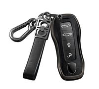 ontto Autoschlüssel Hülle Passt für Porsche Macan Cayman Panamera 718 911 987 981 971 Taycan Cayenne Schlüssel Schlüsseletui Schutzhülle Fernbedienung Cover Zubehör 3/4 Tasten-Schwarz