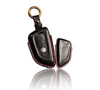 ontto Leder Autoschlüssel Hülle Cover Passt für BMW 2er 3er 4er 5er 6er 7er 8er X1 X2 X3 X4 X5 X6 Z3 G20 G11 G12 M5 F90 GT G32 Autofernbedienung Schlüsselanhänger Schutzhülle Schlüsseletui-A Schwarz