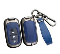 ontto Metall Autoschlüssel Hülle Schlüsseletui mit Schlüsselanhänger Passt für Honda HRV Accord CR-V Pilot HR-V Civic Vezel RV3 RV4 2022 2023 Schlüsselhülle Fernbedienung Cover Zubehör-Schwarz Blau