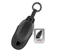 ontto Passt für Porsche 911 Cayenne 958 Macan Panamera 970 718 Cayman 982 Leichter Luxus Schlüsselhülle Autoschlüssel Hülle Leder Schlüsselschutz Schlüsselgehäuse 3 Tasten Autozubehör Schwarz A