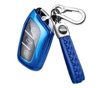 ontto Schlüsselhülle Autoschlüssel Hülle Cover Passt für MG MG6 ZS HS EV EZS EHS MG3 MG4 MG5 GS MG7 GT 2015-2023 TPU Schlüsseletui Cover für Roewe RX5 I6 Schlüsselanhänger 3 Tasten Zubehör-B Blau