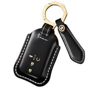 ontto Schlüsselhülle Autoschlüssel Hülle Rindsleder Fernbedienung Cover Passt für Honda CRV CR-V Fit Civic Accord HR-V HR V City Odyssey XV Schlüsseletui Schlüsselanhänger 4 Tasten-A Schwarz