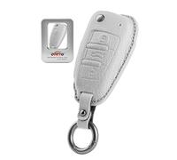 ontto Schutzhülle Autoschlüssel Hülle Passt für Audi A1 A3 A4 A6 A8 Quattro Q2 Q3 Q5 Q7 S3 S4 S6 RS3 RS6 R8 TT TTS Schlüsselhülle Leichter Luxus Schlüsseletui Schlüsselanhänger 3 Tasten Weiß C