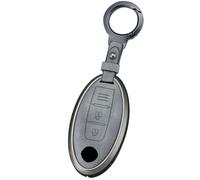 ontto Smart Remote Key Fob Case Leather Key Cover Fit for Nissan Altima Rogue Sentra Pathfinder Frontier Maxima Titan Murano, 3-BTN