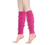 ONUPGO Stulpen für Frauen 80er Jahre Party Zubehör 80er Jahre Neon stricken gerippte Stulpen Mädchen Junior Winter Stulpen Socken (Pink)