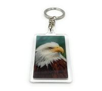 Onwomania - Adler Weißkopf Seeadler Vogel - 3D Schlüsselanhänger aus Metall, ideal als Geschenk z.B. für den besten Freund, die beste Freundin, Mama - Für Männer, Frauen & Kinder