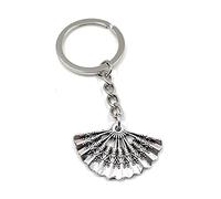 Onwomania - "Eule Fächer Luft Hitze mit Muster China Schlüsselanhänger - Metall Glücksbringer ideal als Geschenk z.B. für den besten Freund, die beste Freundin, Mama - Für Männer, Frauen & Kinder