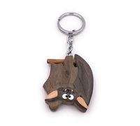 Onwomania - "-Fledermaus hängend Tier Schlüsselanhänger - Holz Glücksbringer ideal als Geschenk z.B. für den besten Freund, die beste Freundin, Mama - Für Männer, Frauen & Kinder