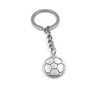 Onwomania - "Fussball Sport Ball Flach Schlüsselanhänger - Metall Glücksbringer ideal als Geschenk z.B. für den besten Freund, die beste Freundin, Mama - Für Männer, Frauen & Kinder