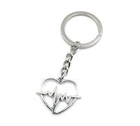 Onwomania - "-Herz Liebe hohl Schlüsselanhänger - Metall Glücksbringer ideal als Geschenk z.B. für den besten Freund, die beste Freundin, Mama - Für Männer, Frauen & Kinder
