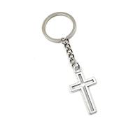 Onwomania - Kreuz Jesus Glaube - Schlüsselanhänger Metall Glücksbringer ideal als Geschenk z.B. für den besten Freund, die beste Freundin, Mama - Für Männer, Frauen & Kinder