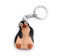 Onwomania - "-Pinguin dicker Bauch Schlüsselanhänger - Holz Glücksbringer ideal als Geschenk z.B. für den besten Freund, die beste Freundin, Mama - Für Männer, Frauen & Kinder