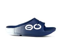 OOFOS Ooahh Sport Recoveryschuh Unisex - dunkelblau, weiß, Größe 42