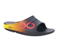 Oofos Sandale Recovery OOahh Sport Deutschland/Germany - schwarz/gelb/rot - 1 Paar, Größe Euro (US) 38
