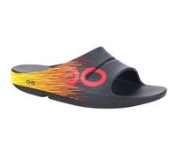 Oofos Sandale Recovery OOahh Sport Deutschland/Germany - schwarz/gelb/rot - 1 Paar, Größe Euro (US) 42