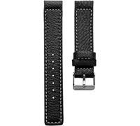 Oozoo Armband Uhrenband Uhrenarmband Leder Lederband mit Dornschließe Schwarz 28 mm